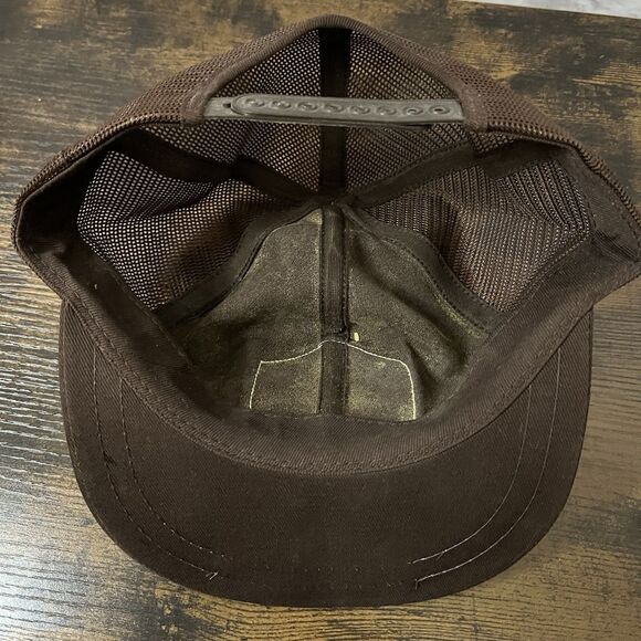 Vtg Super Crost Seeds Corn K Brand Patch Snapback Trucker Cap Brown 50 Years - Picture 5 of 5